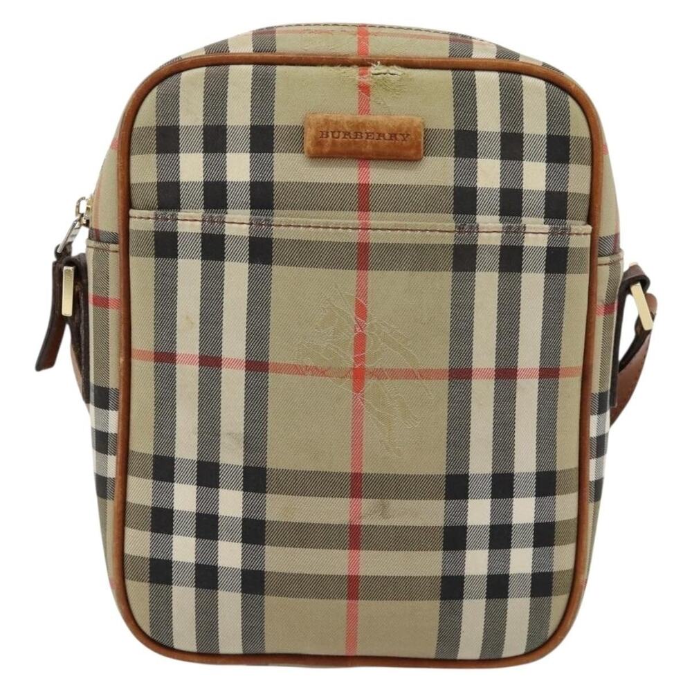 Burberry Nova Check Canvas Shoulder Bag Beige